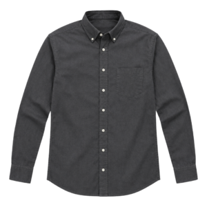 Men's Charcoal Cotton Button-Down Shirt – Large